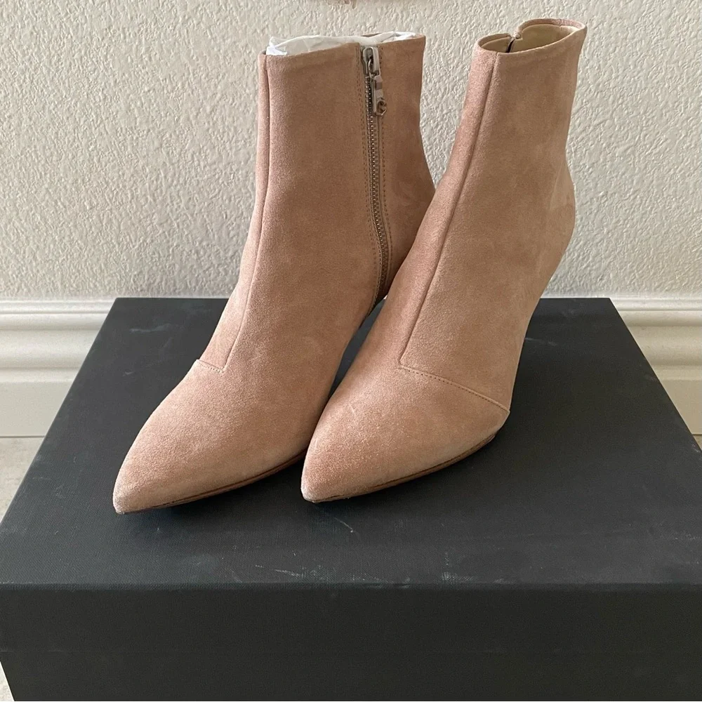 Rag & bone Beha nude suede pointed toe booties boots 7 - Picture 2 of 9